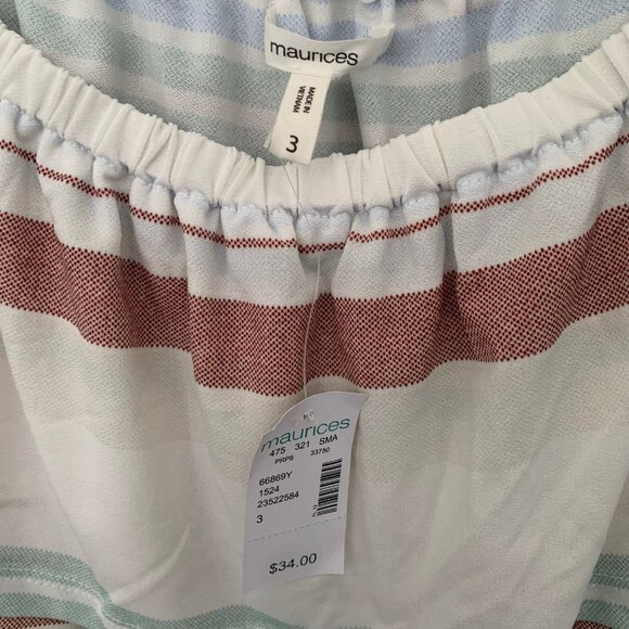 NEW Maurices striped fall lightweight jersey stretch boho shirt‎ top blouse - Picture 5 of 9